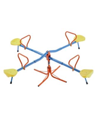 4-Seat Sit and Spin Teeter Totter Kids Seesaw with 110 lb Capacity per Seat