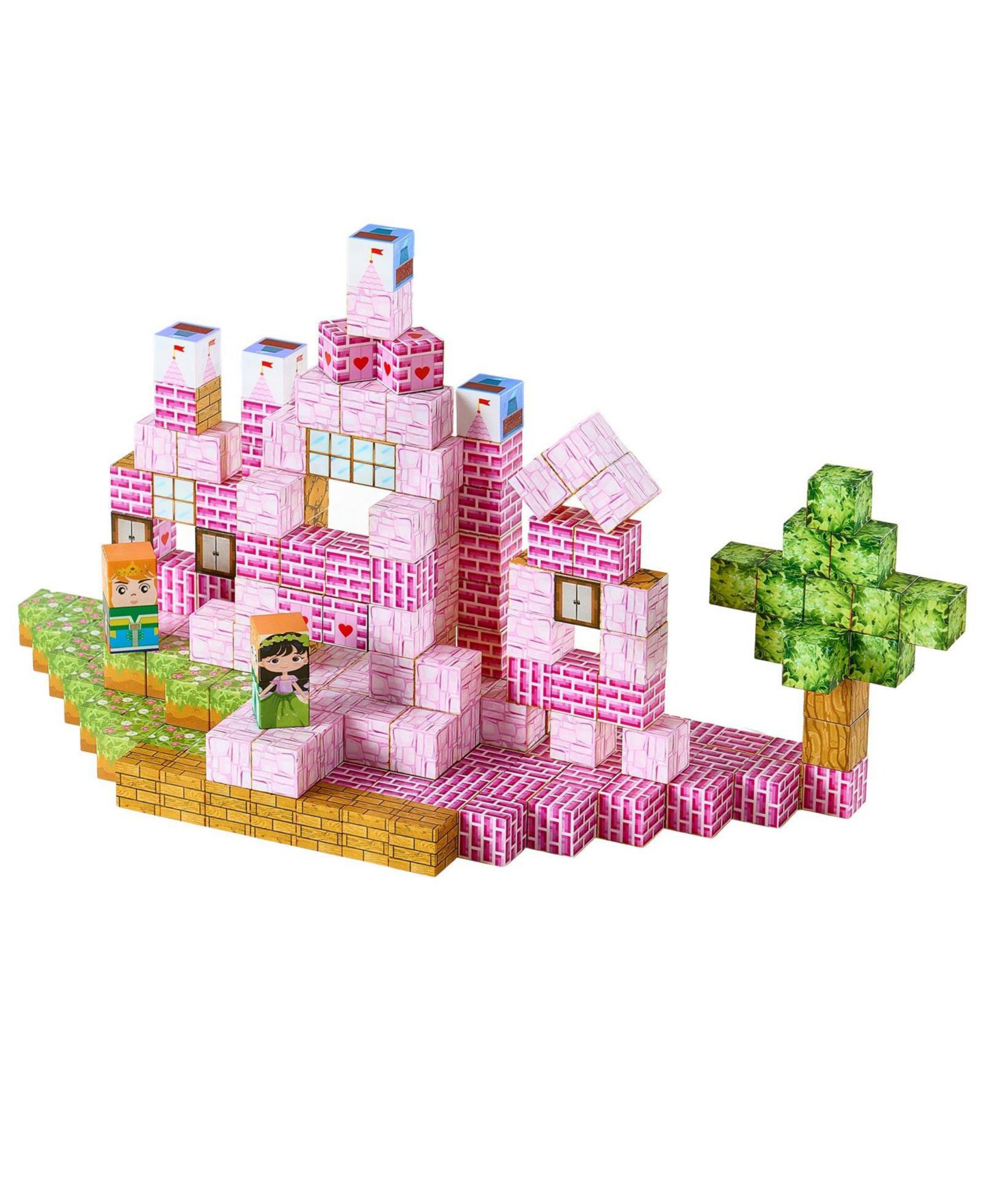 Детский конструктор Mecale Princess Castle 100-Piece Magnetic Building Set, Ages 3+, цвет: Розовый — фото 10