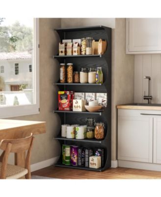 5-Tier Bookcase, 70.8" Tall Open Shelf with Curved-Edge Design, Modern Display & Storage Shelf