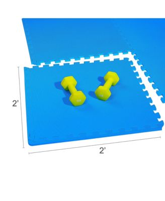 72 Sq Ft Interlocking EVA Foam Exercise Mat Tiles, Blue