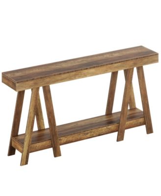 70.87" Farmhouse Console Table, 2-Tier Entryway Accent Table Behind Sofa for Living Room, Entrance, Foyer