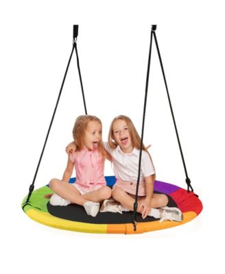 40-Inch Flying Saucer Tree Swing Outdoor Play Set with Easy Installation Process for Kids