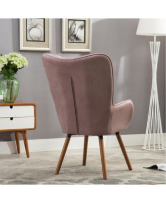Contemporary Silky Velvet Tufted Button Back Accent Chair