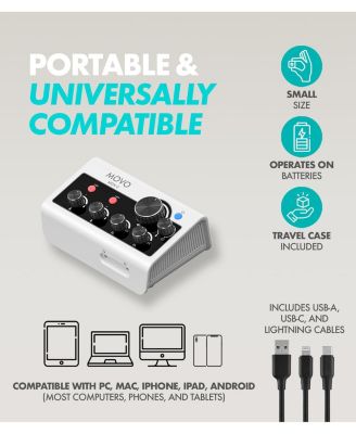 MDX-2 2 Channel XLR Portable Audio Interface Compatible with PC, Mac, iPhone, iPad, and Android