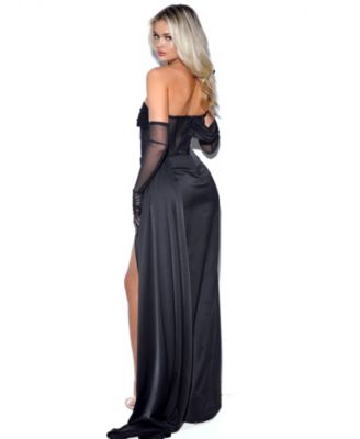 Women's Rebeca Satin High Slit Corset Gown