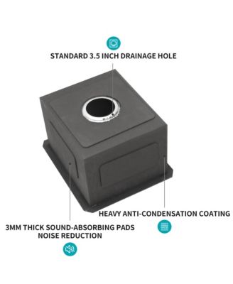 14x18x9inch Undermount Kitchen Sink Single Bowl Stainless Steel 16 Gauge Deep Basin