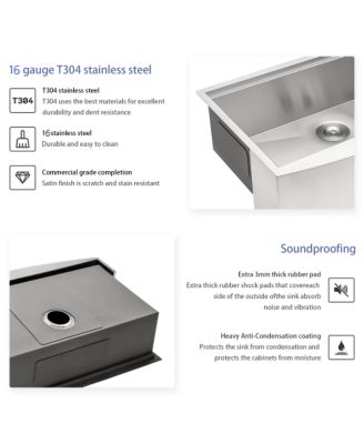 30x21x9inch Farmhouse Kitchen Sink Workstation Stainless Steel 16 Gauge Apron Front