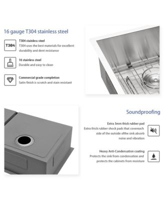 33x19x9inch Undermount Double Bowl Kitchen Sink Stainless Steel 16 Gauge 60 and 40
