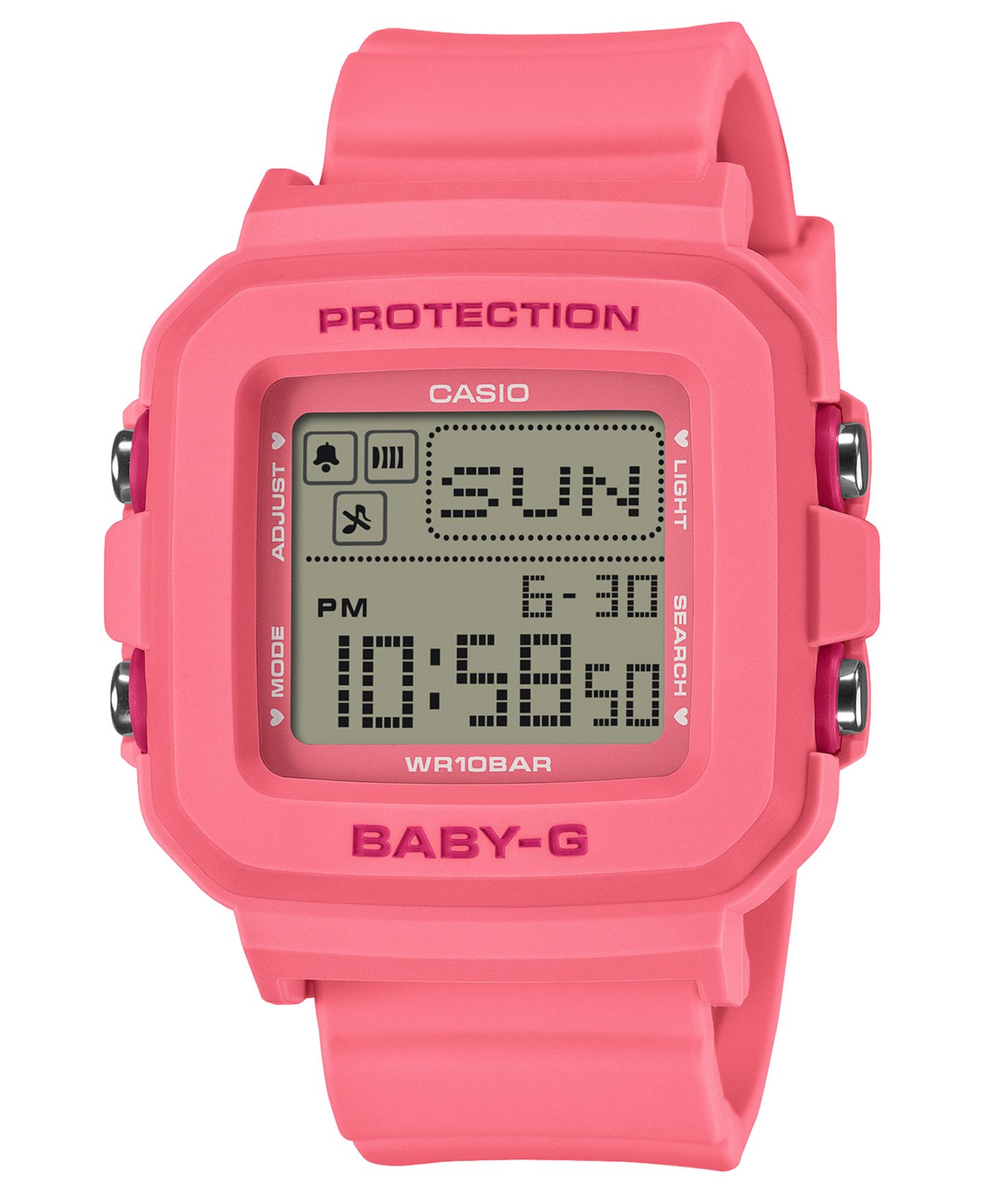 Женские часы G-Shock Japanese Quartz Baby G Pink Resin Watch 39mm — фото 1