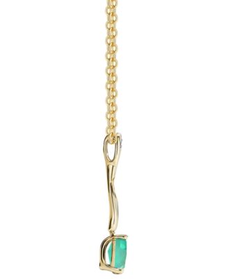 Emerald (5/8 ct. t.w.) & Diamond (1/6 ct. t.w.) Pendant Necklace in 14k Yellow Gold (Also Available in Sapphire & Ruby)
