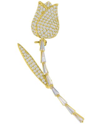 Cubic Zirconia Tulip Pin Brooch