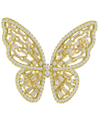 Cubic Zirconia Butterfly Pin Brooch