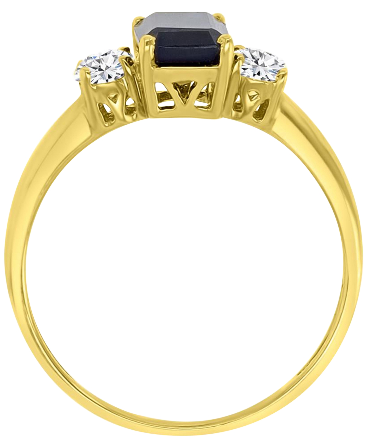 Macy's Onyx & White Topaz Ring
