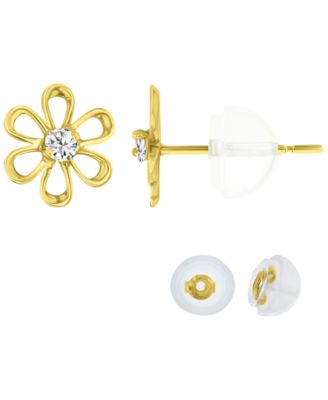 Cubic Zirconia Daisy Flower Stud Earring