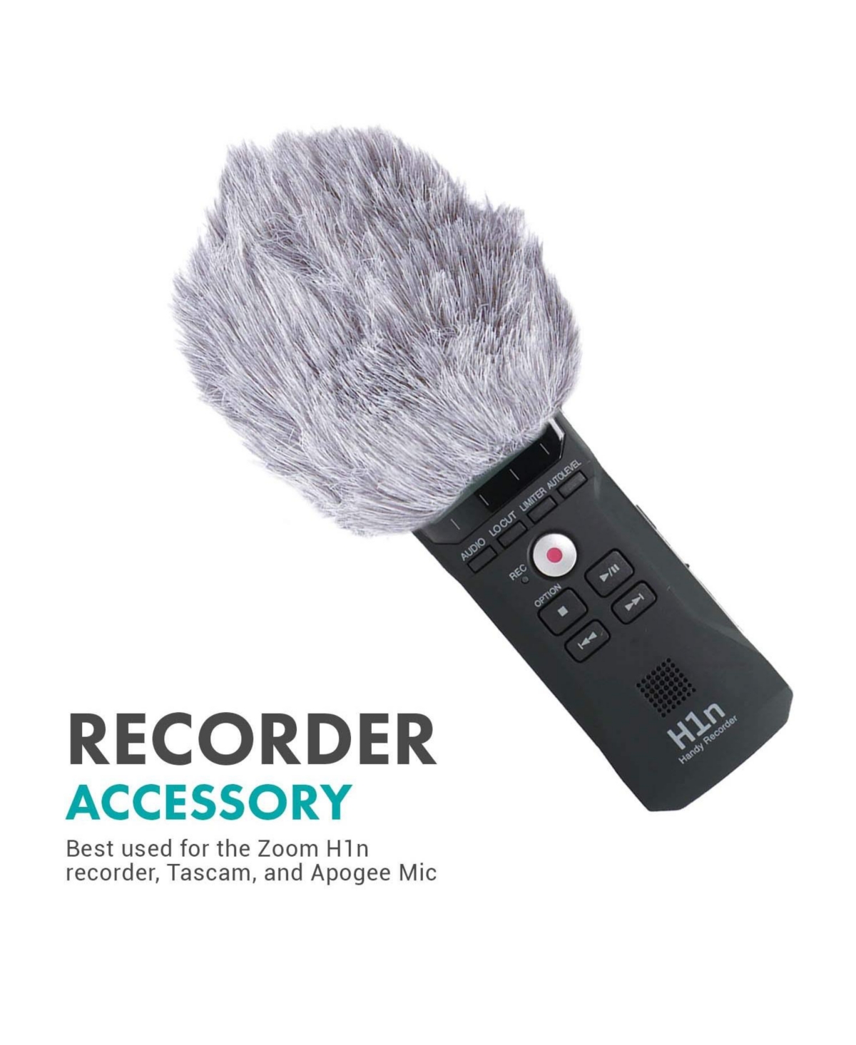 Movo WS1 Furry Outdoor Microphone Windscreen Muff for Small Compact Microphones up to 2.5 X 40mm (L x D)