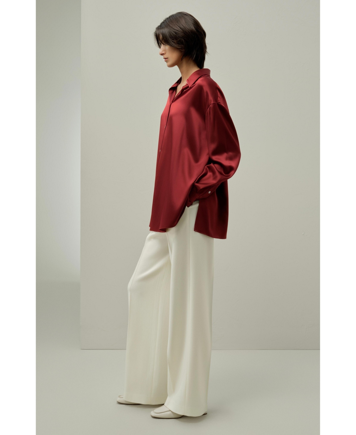 Lilysilk Women's Scarlet Oversize Silk Shirt