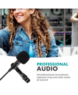 WMX-7 VHF 12-Channel Wireless Lavalier Microphone System Compatible with DSLR Cameras, Camcorders, Smartphones