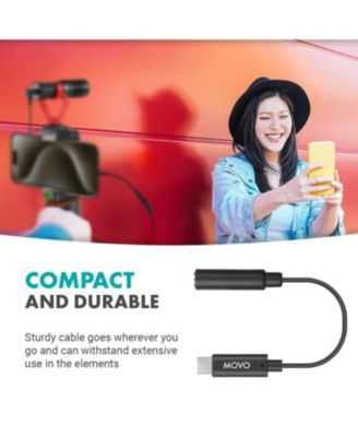 Female 3.5mm TRRS Microphone Adapter Cable to USB-C Connector Dongle