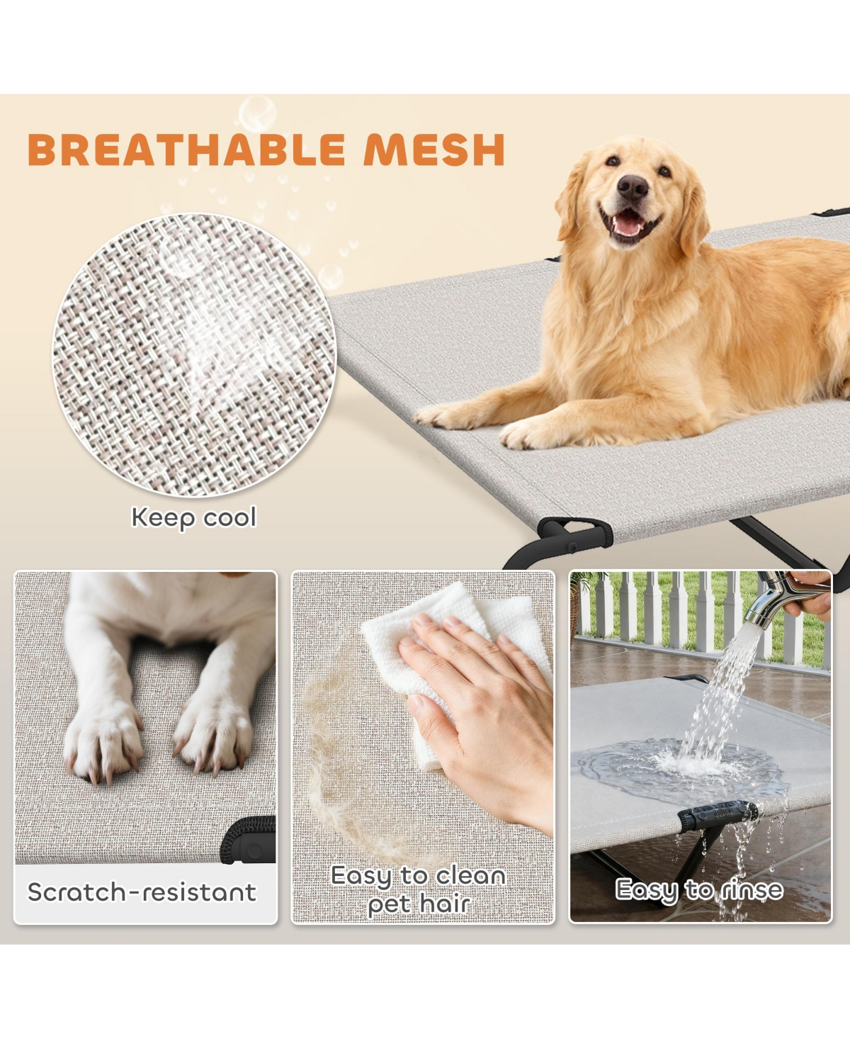 PawHut Elevated Dog Bed Outdoor for Large Breeds 59.8"