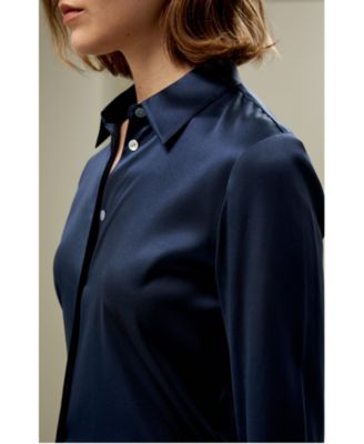 Women's Elegant Silhouette Silk Shirt