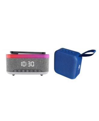 2-in-1 Wireless Charging Alarm Clock and Hi-Res Portable Speaker