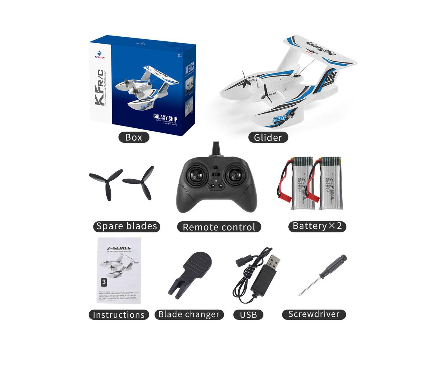 Детская игрушка Bruce & Shark 3-in-1 2.4G Remote Control Plane, цвет: Синий — фото 7