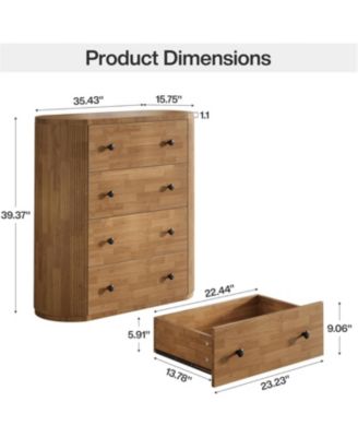 Tall Night Stand for Bedroom, Brown