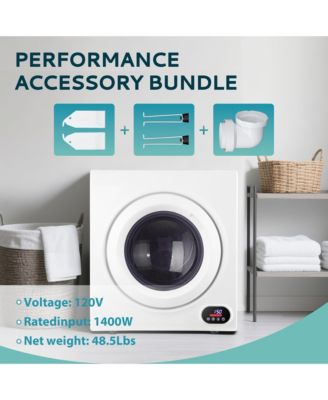 2.6 Cu.Ft. Vented Front Load Stackable Electric Compact Dryer in White with Multiple Drying Modes