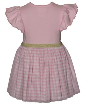 Girls' 2T-6X Flutter Sleeve Bunny Round Neck Tutu Dress