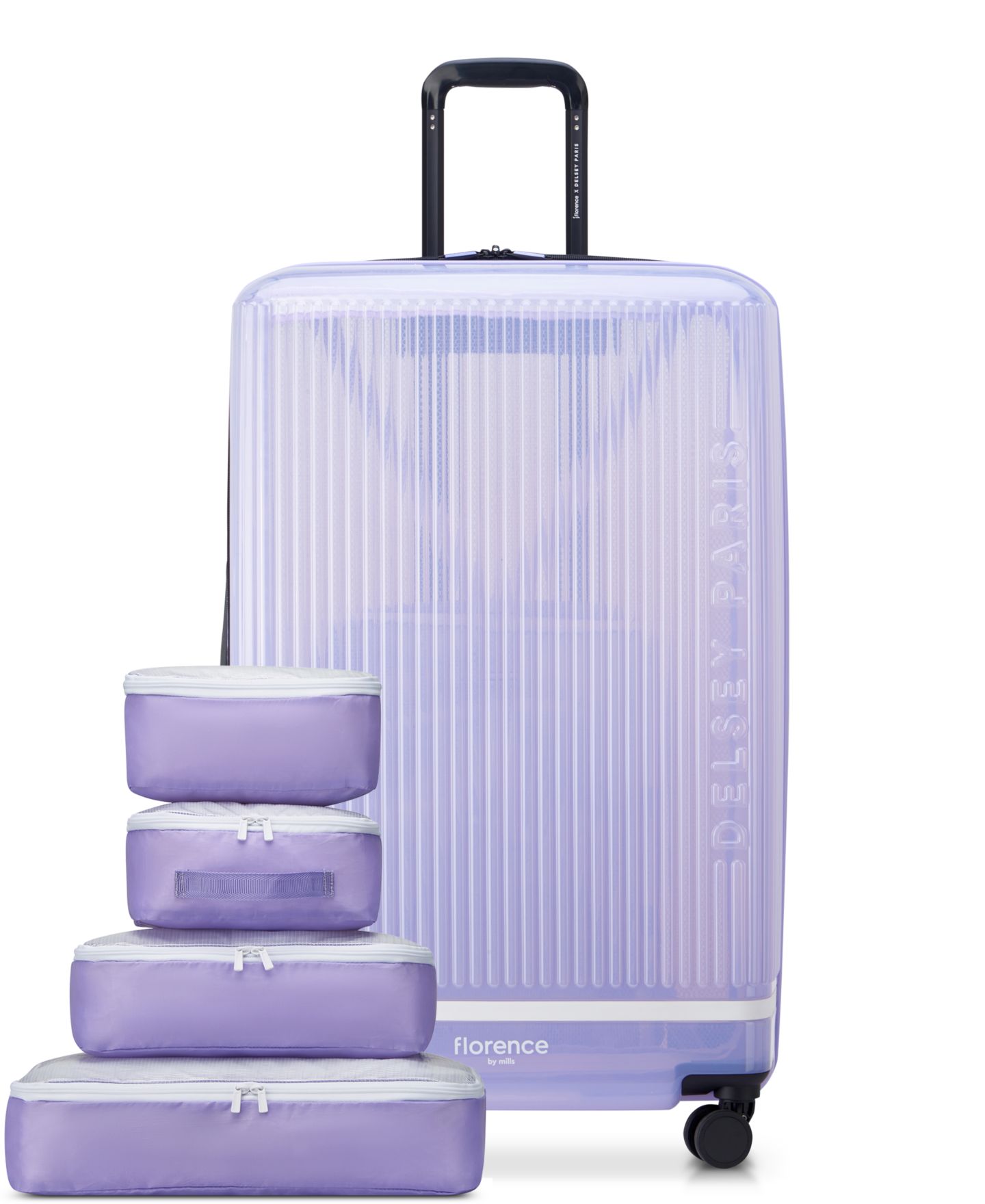 Чемодан florence by mills x Delsey Paris Gotta Glow Large Hardside Check-In Spinner, цвет: Фиолетовый — фото 1