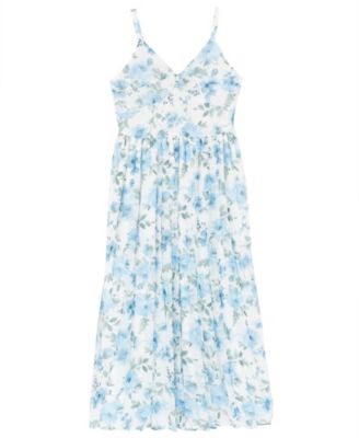 Girls' 7-16 Floral V-Neck Maxi Dress