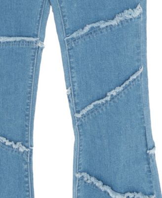 Girls' 7-12 Long-Sleeve Crochet Sweater and Flare Jeans, 2-Piece Set