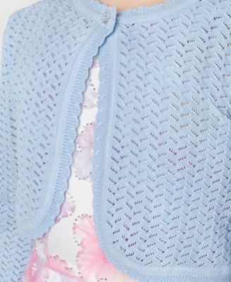 Girls' 7-16 Crochet Knit Cardigan