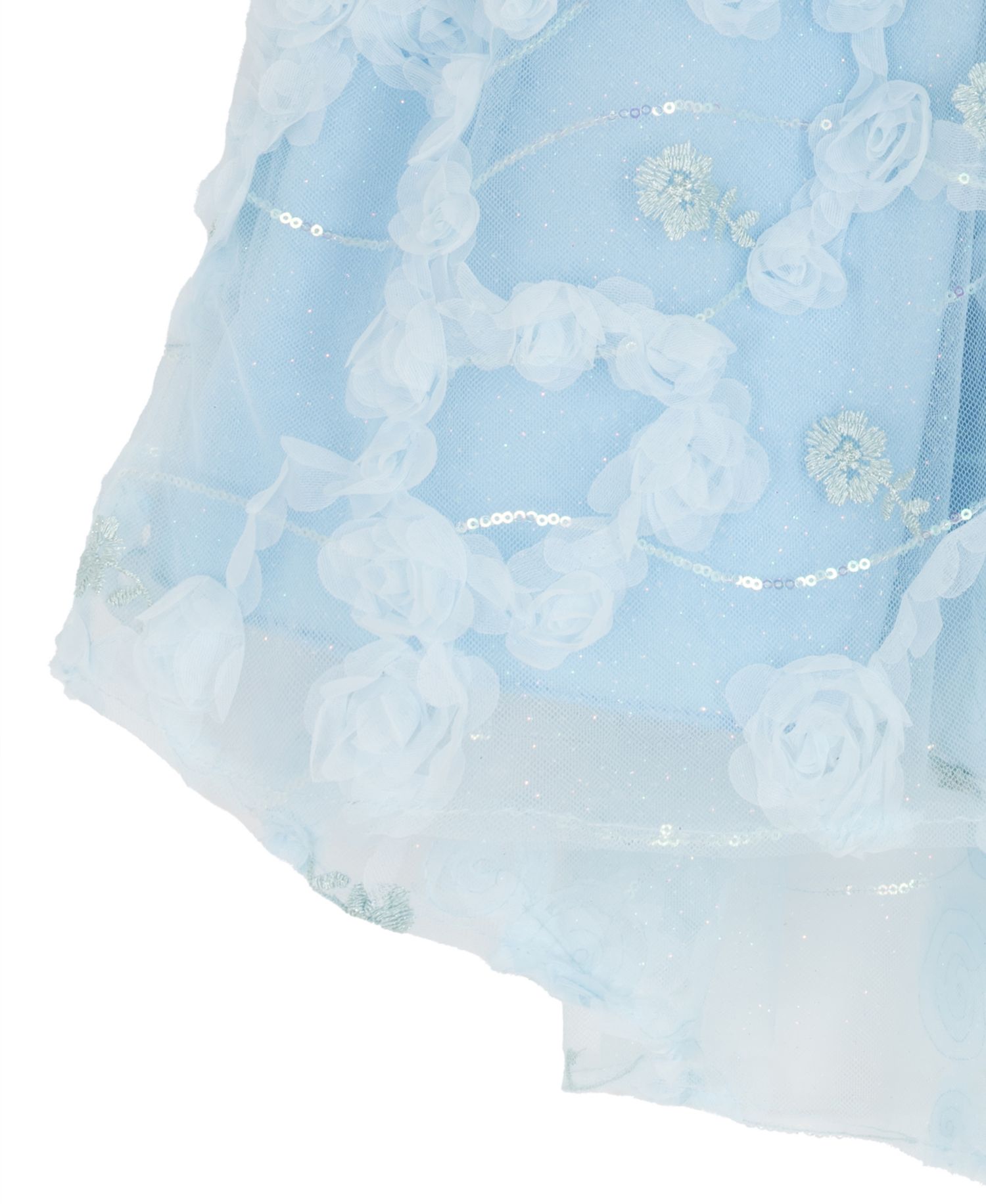 Girls' 2T-6X Rose Soutache Flutter-Sleeve Dress