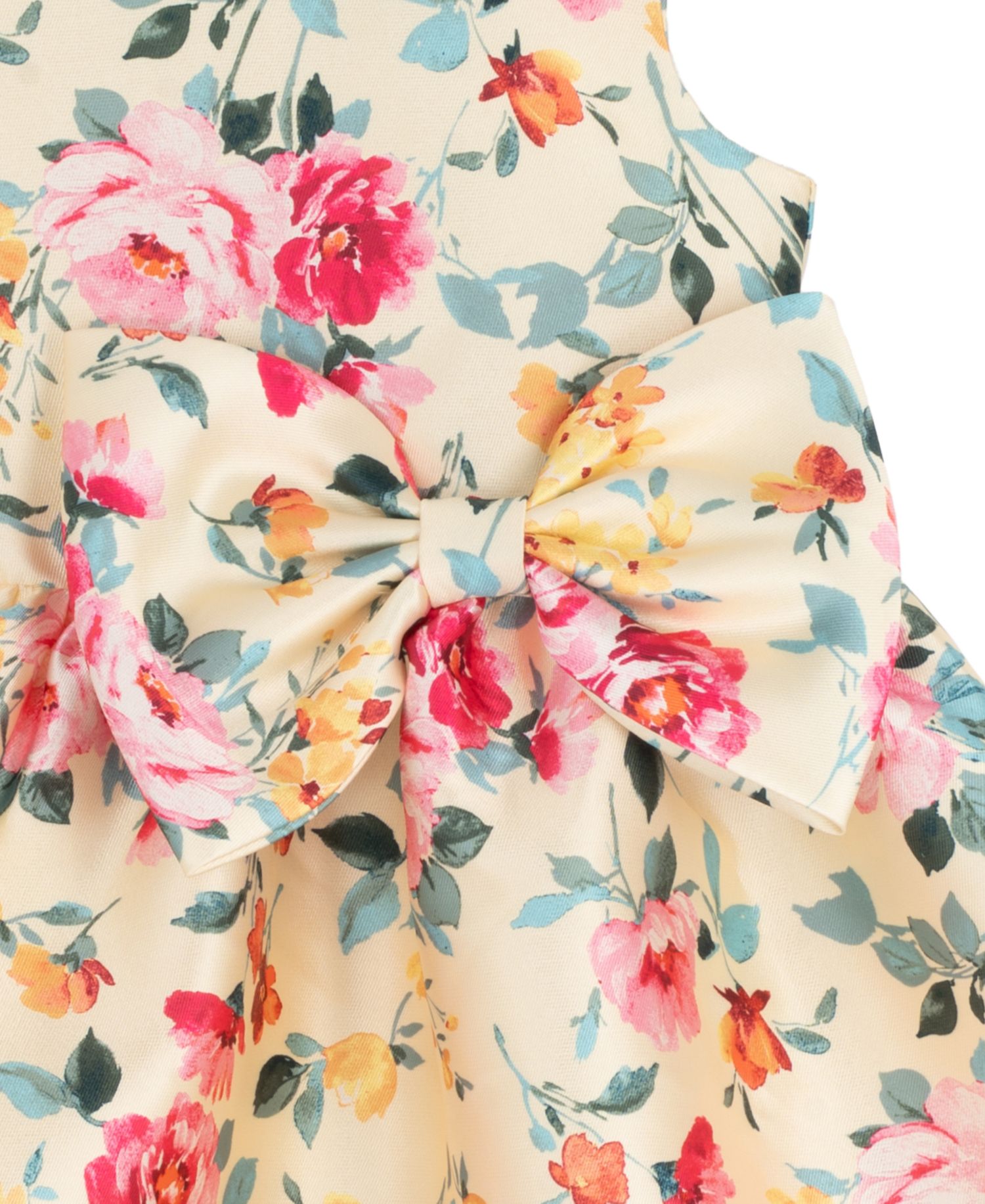 Girls' 2T-6X Floral Mikado Bow Hi-Lo Dress