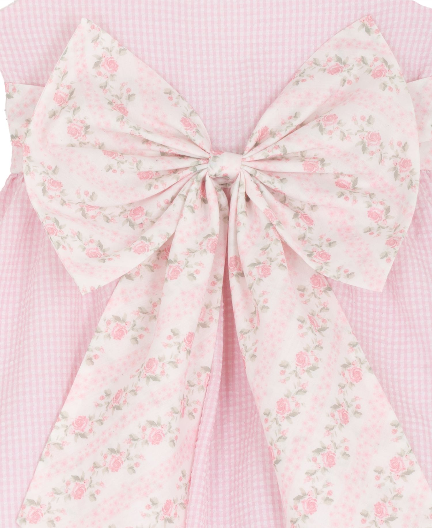 Girls' 2T-6X Seersucker Round Neck Dress and Bag, 2-Piece Set