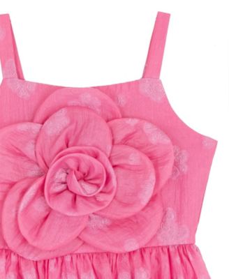 Girls' 7-16 Burnout Organza Floral Applique Square Neck Dress