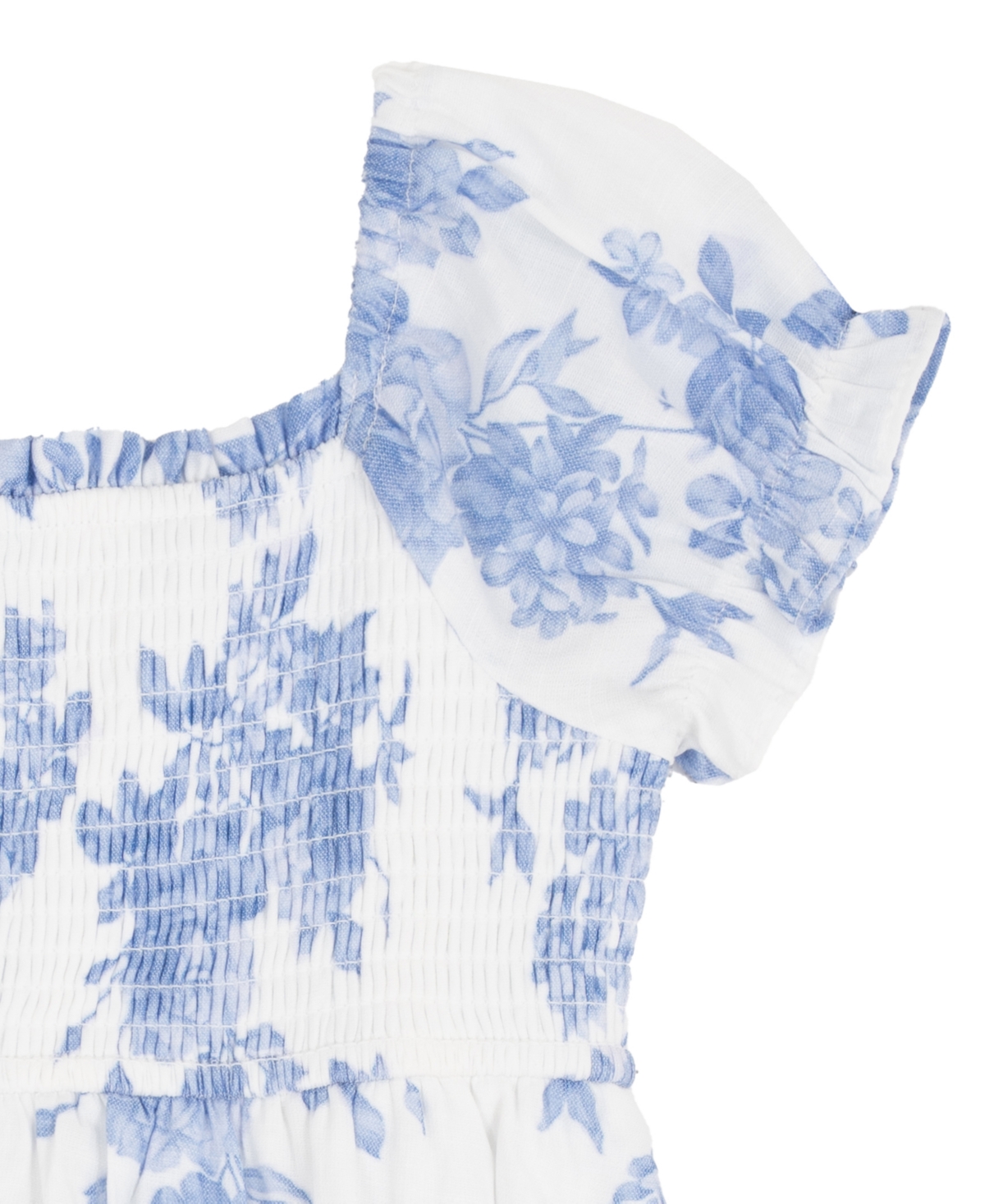 Rare Editions Girls' 2T-6X Toile Puff-Sleeve Smocked Dress