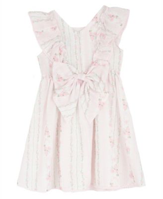 Girls' 2T-6X Bunny Print Round Neck Flared Dress