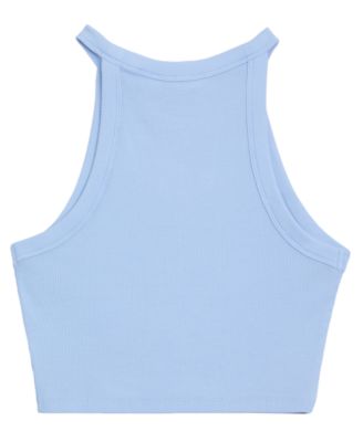 Girls' 7-16 Garment Dye Rib Scoop Neck Top