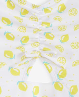 Girls' 7-16 Lemon-Print Cutout One-Piece Swimsuit
