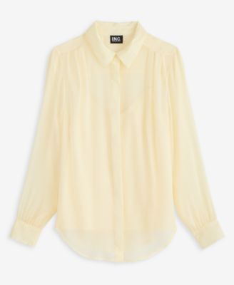 Petite Lined Sheer Blouse