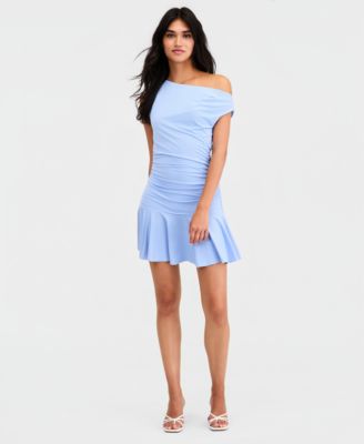 Women's Ruched Ruffle-Skirt Dress