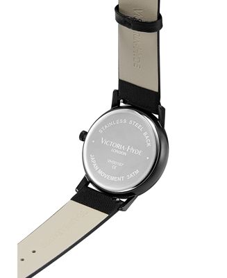 Victoria Hyde Men's Watch Apple Leather Strap ORTON in Black