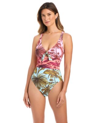 Women's V-Neck One-Piece Swimsuit