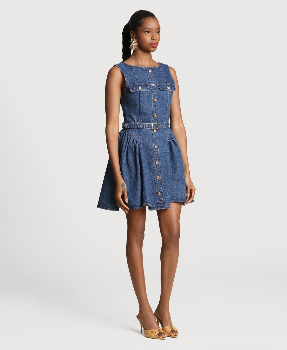 Avec Les Filles Women's Boat Neck Short Dress