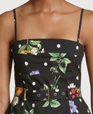 Women's Drop Waist Belted Midi Dress