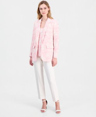 Women's Embroidered Shawl-Collar Open-Front Blazer
