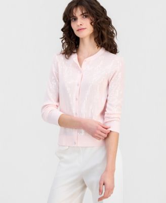 Women's Button-Front Sequin Cardigan