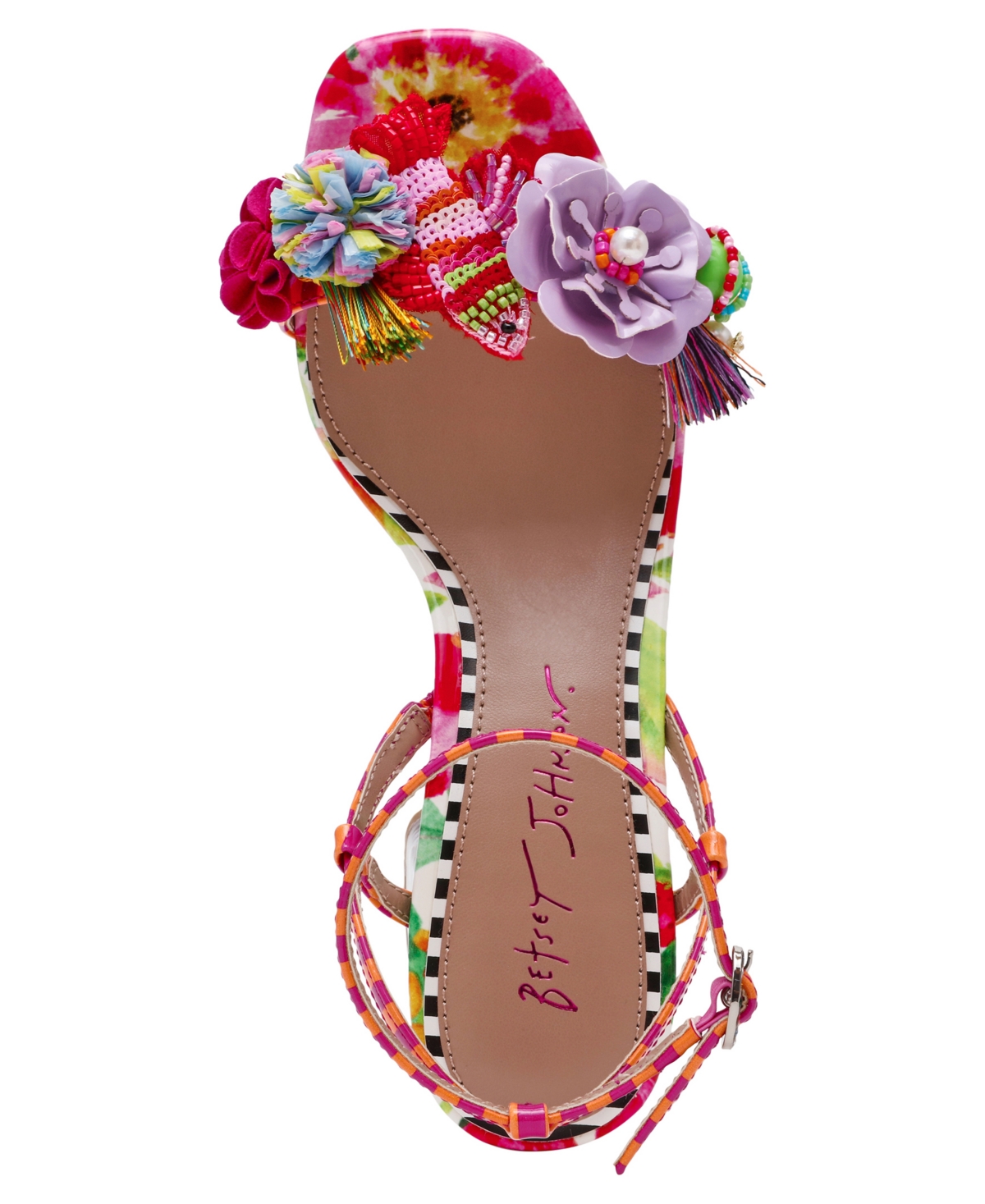 Betsey Johnson Women's Merrily Floral Low Block Heel Sandals